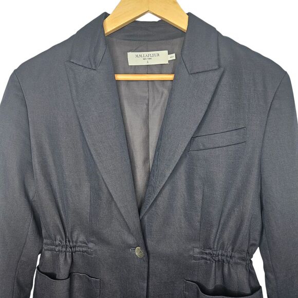 MM LAFLEUR The Hyo Jacket Everyday Twill Night Navy Blue Size 0 - Picture 4 of 13